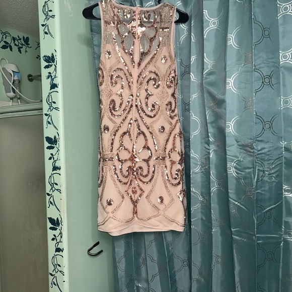 Vvm Curve Formal Dress. Size Medium.  Rose Gold. Sheer Top.  NWT. Has Stretch - Picture 6 of 14
